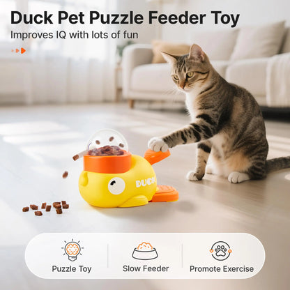 Turn Playtime Into Mealtime 🐱 | Duck Puzzle Treat Dispenser That Keeps Pets Busy & Happy