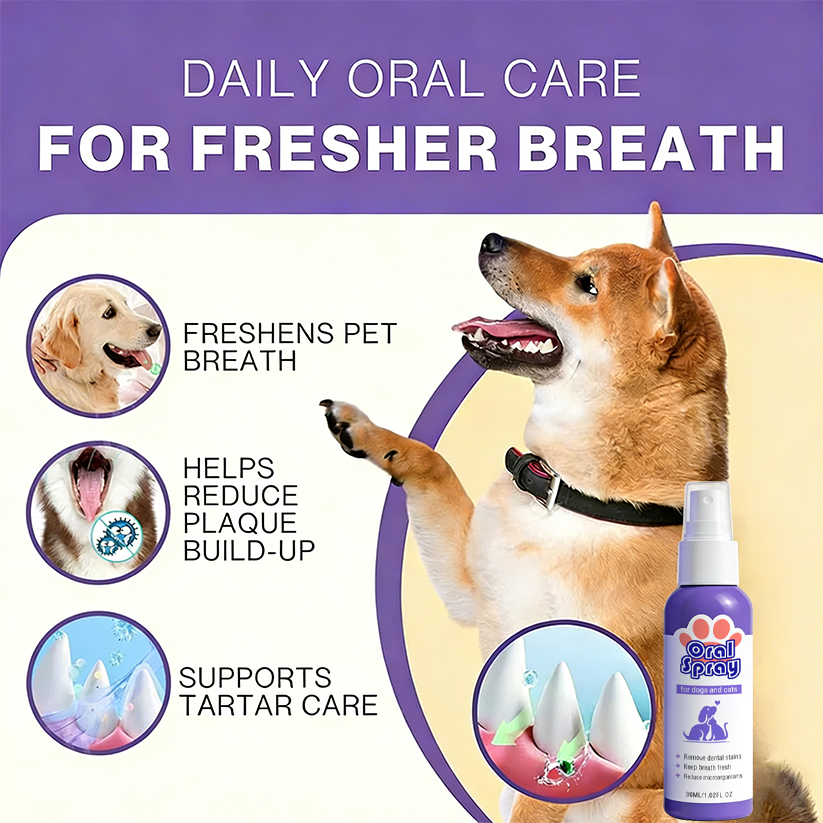 Pet Oral Spray ✅FDA Approved | Freshen Breath, Remove Tartar & Promote gum regeneration, stabilize teeth 🦷🦷