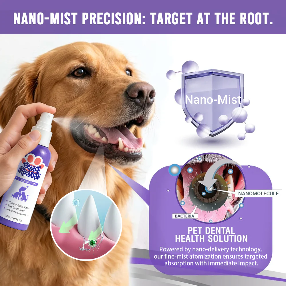 Pet Oral Spray ✅FDA Approved | Freshen Breath, Remove Tartar & Promote gum regeneration, stabilize teeth 🦷🦷
