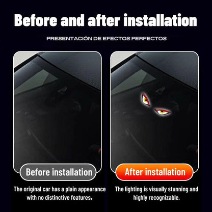 💥LAST DAY 70% OFF-🚗Car Rear Window Dynamic LED Display – Vampire Devil Eye Emoji Panel, Auto Decorative Light