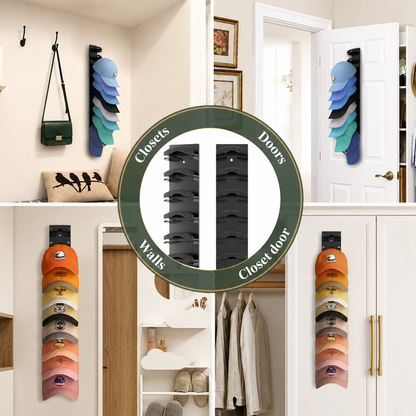 Hat Organizer Gift for Cap Lovers - Easy Install Wall Hat Rack