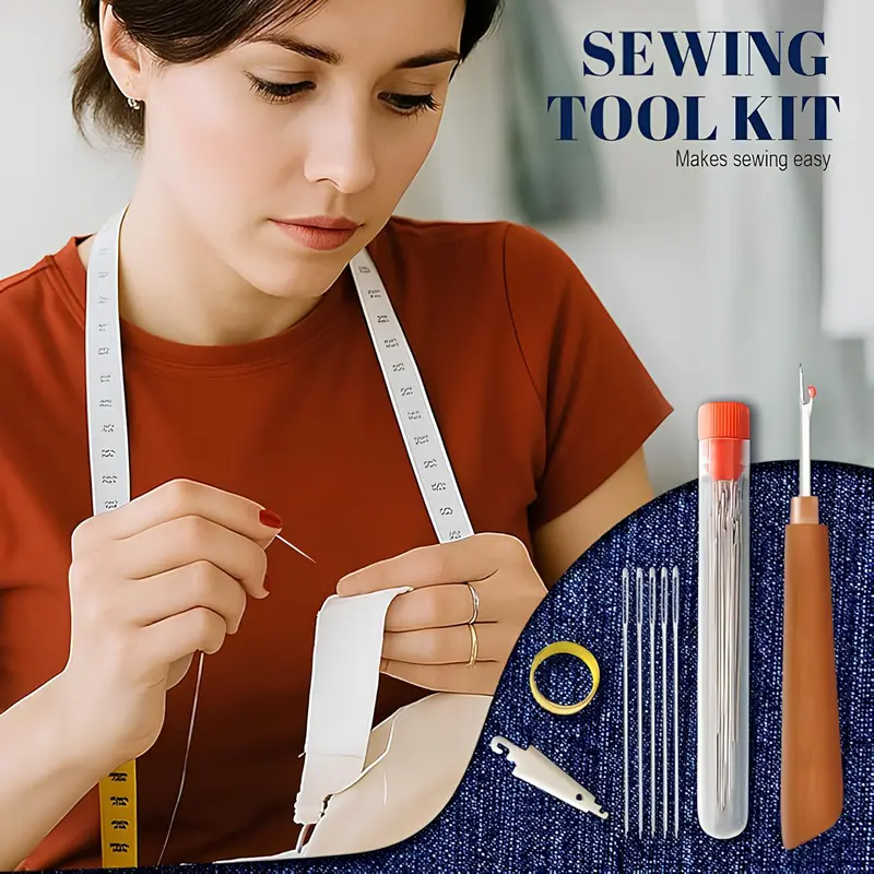 🔥2026 Pro Set | 34PCS Big Eye Sewing Needles – Steel Needle Kit