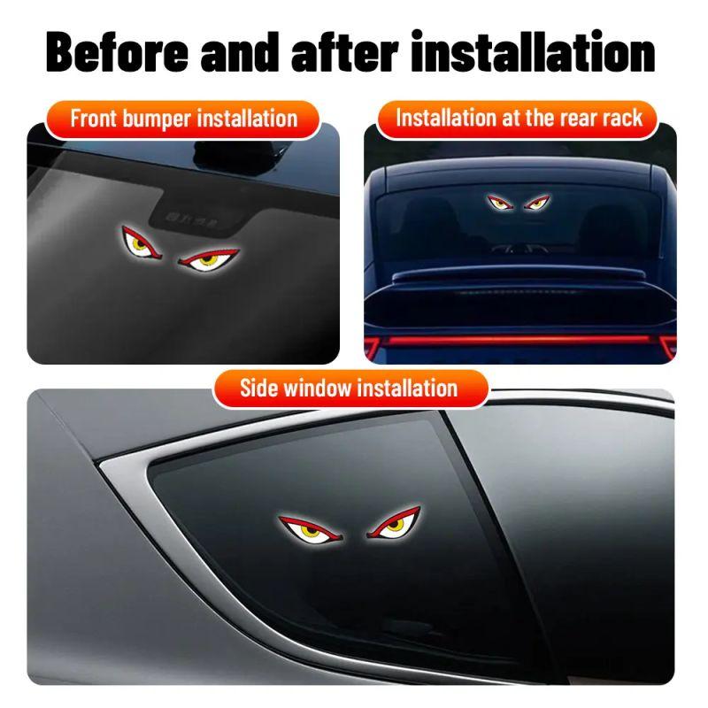 💥LAST DAY 70% OFF-🚗Car Rear Window Dynamic LED Display – Vampire Devil Eye Emoji Panel, Auto Decorative Light